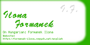 ilona formanek business card